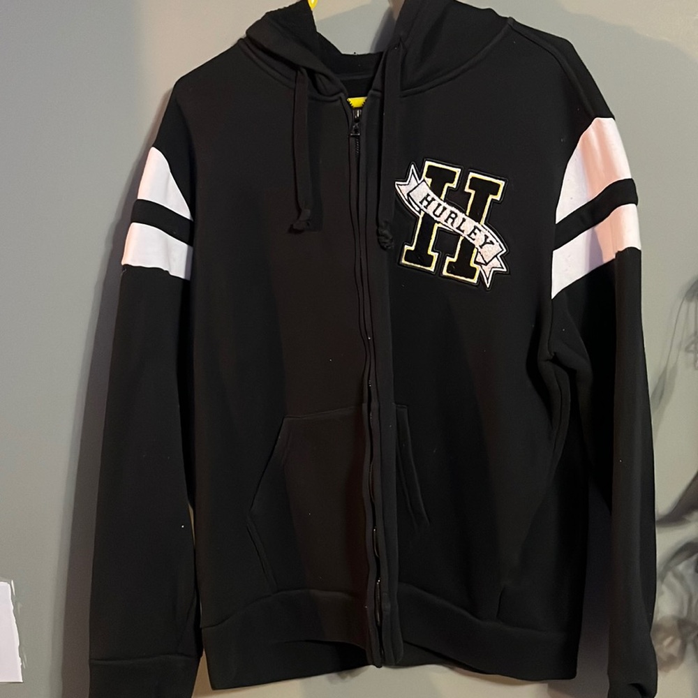 Hurley zip up sweatshirt with hood large